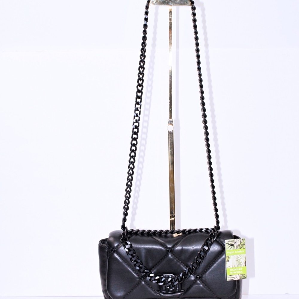 Badgley Mischka Small Quilted Studded Bag - Picture 5 of 10